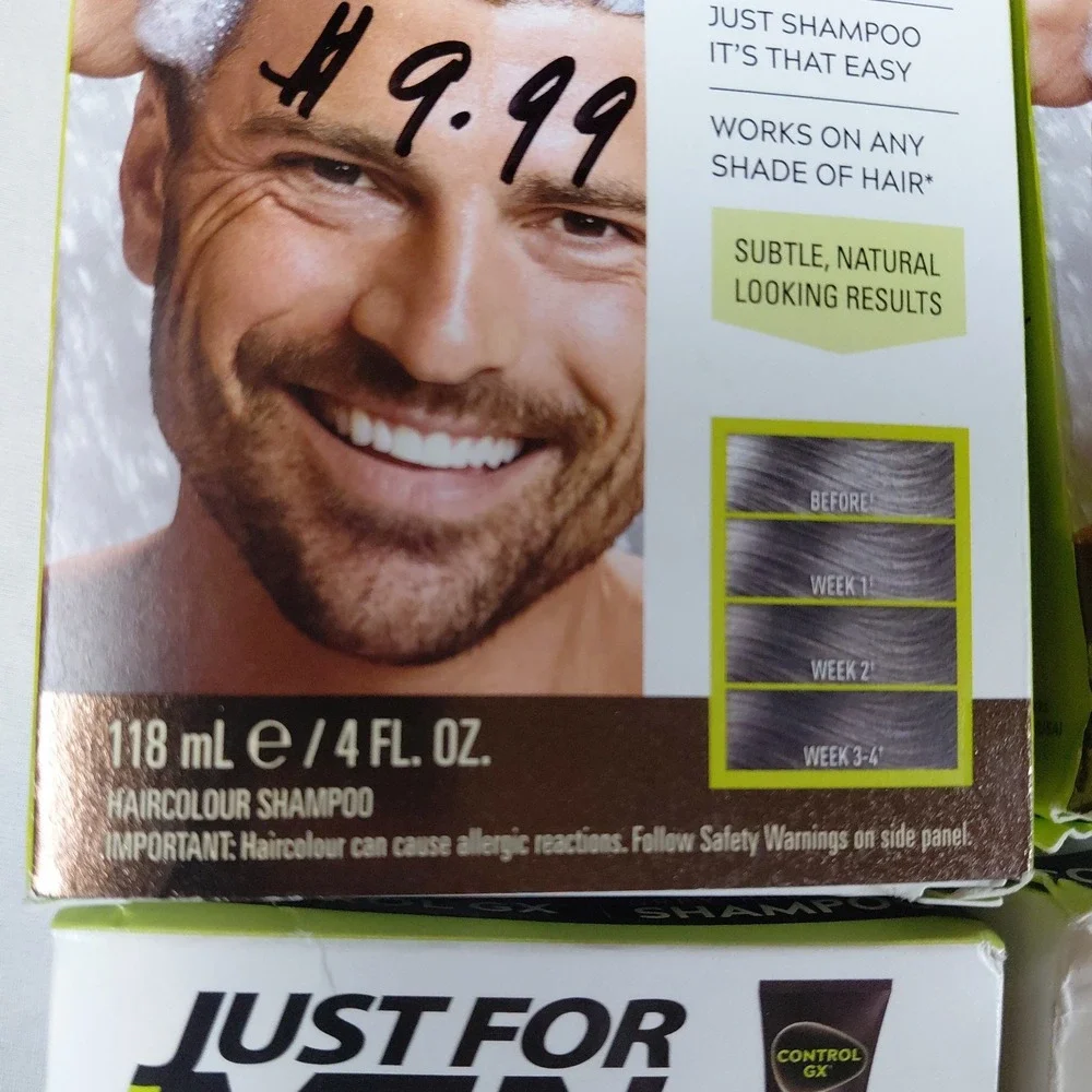 4 Pack Just For Men Control GX Grey Reducing Shampoo Gradually Colors Hair